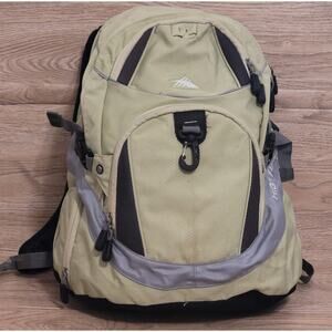 High Sierra Loop Backpack Back To School Travel or Work Bookbag Green & Gray